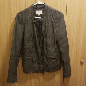 Grey leather jacket